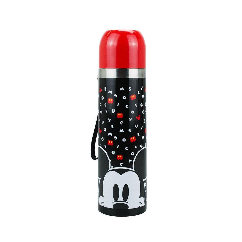 Garrafa Térmica Inox Mickey 500ml - Alça e Copo Vermelho