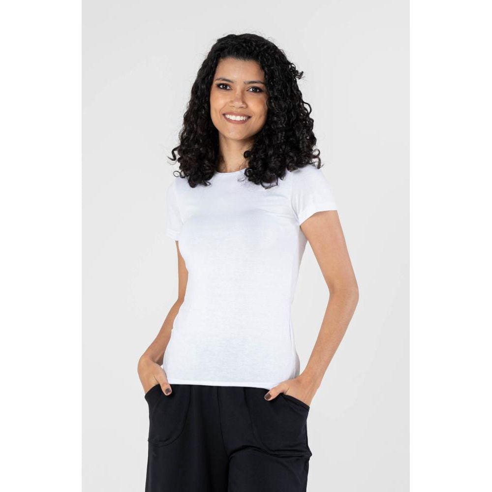 Camiseta Baby Look Casual Feminina Gola Redonda Tendência