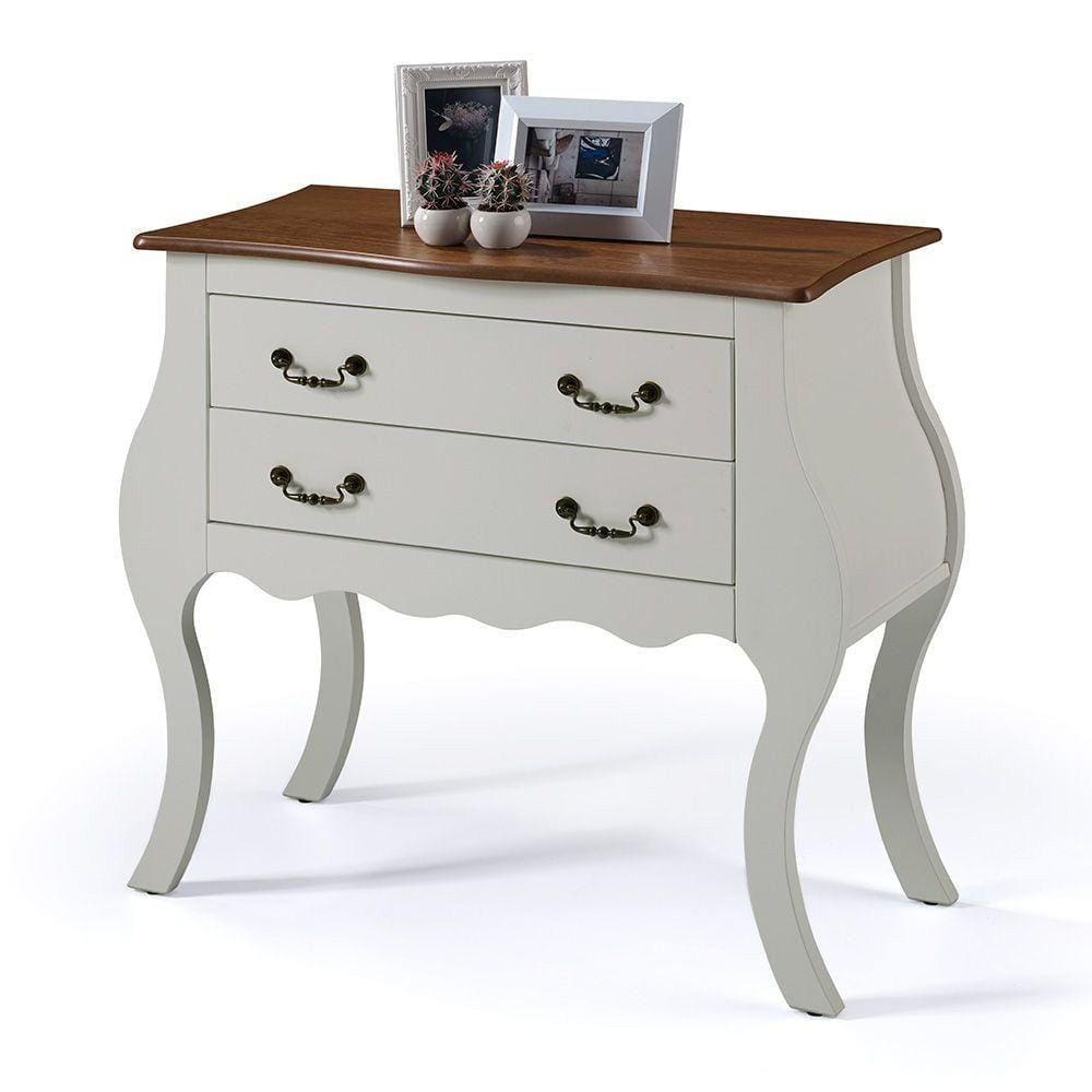 Cômoda Bombê Larga Antique 2 Gavetas - M51007 Garapa - Verniz