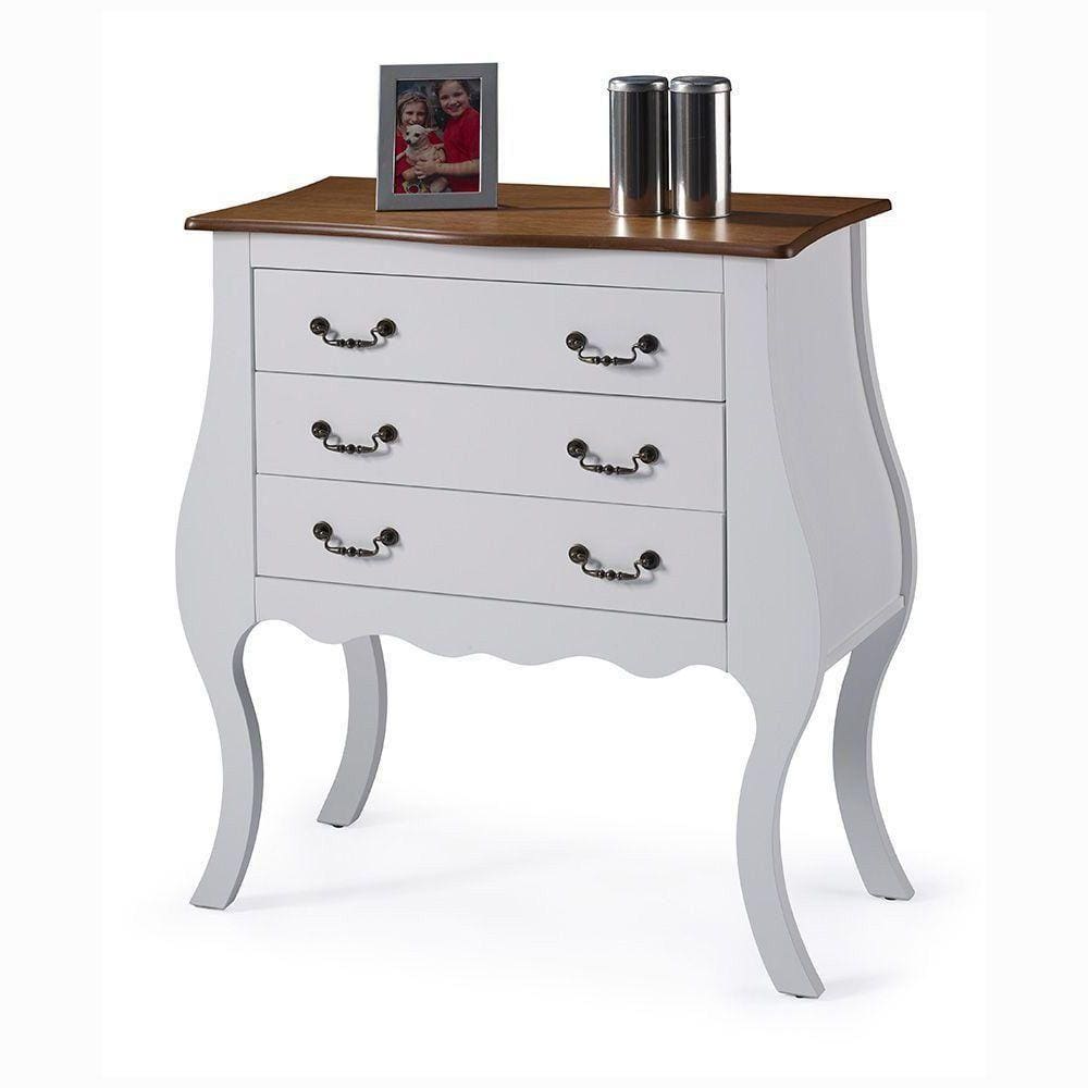 Cômoda Bombê Alta Antique 3 Gavetas - M51023 Garapa - Verniz