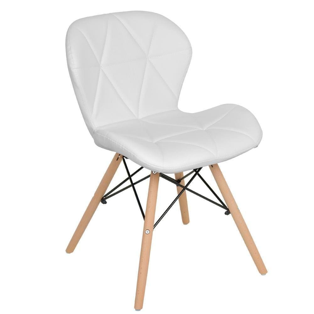 Cadeira Estofada Charles Eames Eiffel Slim Branco