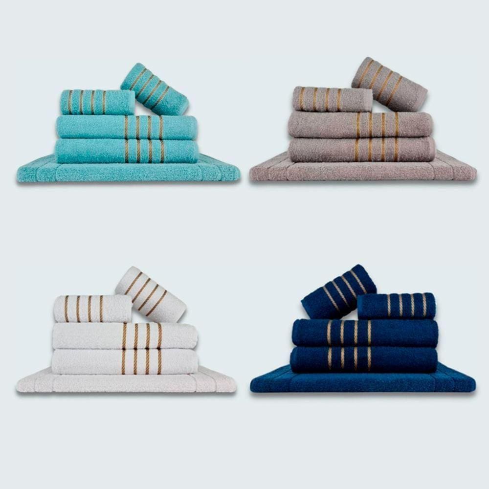 Toalhas 20 Pçs Coleção Dubai 100% Algodão Vd+cz+br+az