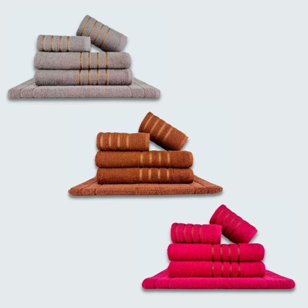 Jogo De Toalhas 15 Pçs Coleção Dubai 100% Algodão Cz+mr+rs