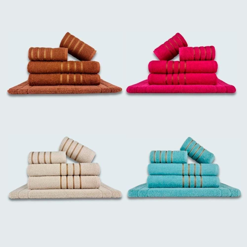 Jogo De Toalhas 20 Pçs Coleção Dubai 100% Algodão Mr+rs+bg+vd