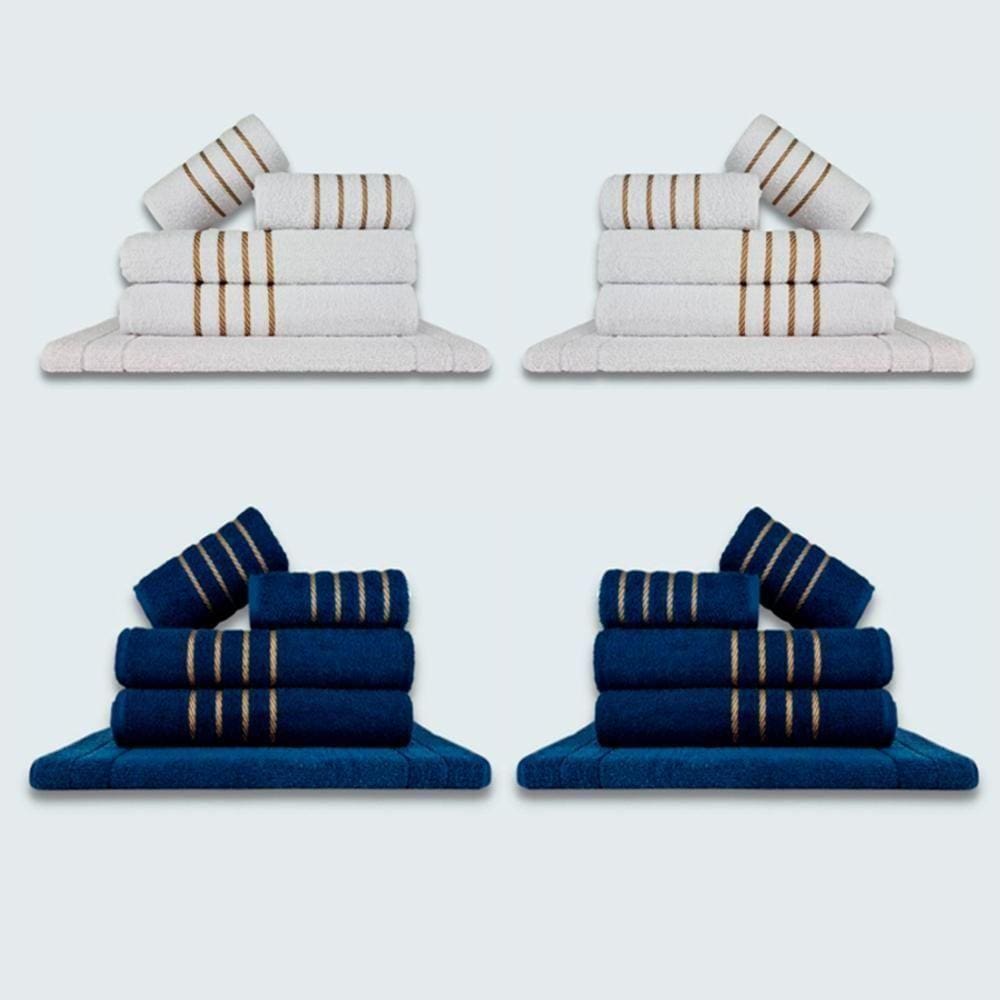 Jogo De Toalhas 20 Pçs Coleção Dubai 100% Algodão Br+az