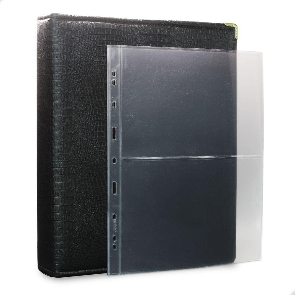 Álbum Fichário 50 Folhas para Cédulas 2 Espaços 32x24 Ziper Cobra Fosco GG