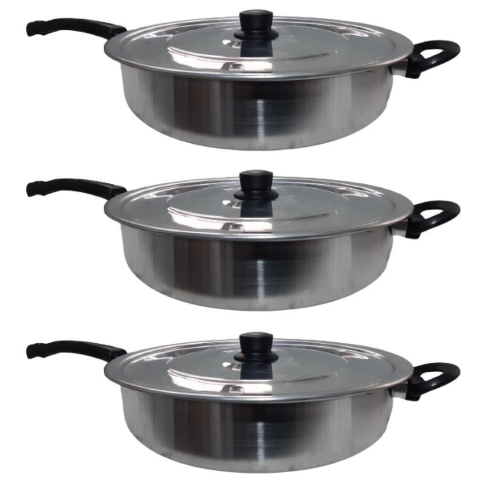 Frigideira Hotel Antiaderente Polida Grande 30cm - 3 Un
