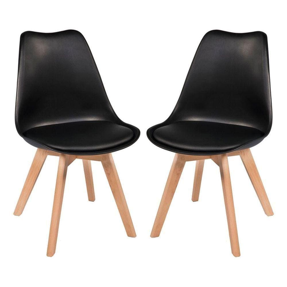Kit 2 Cadeiras Leda Saarinen Design Preta Preto