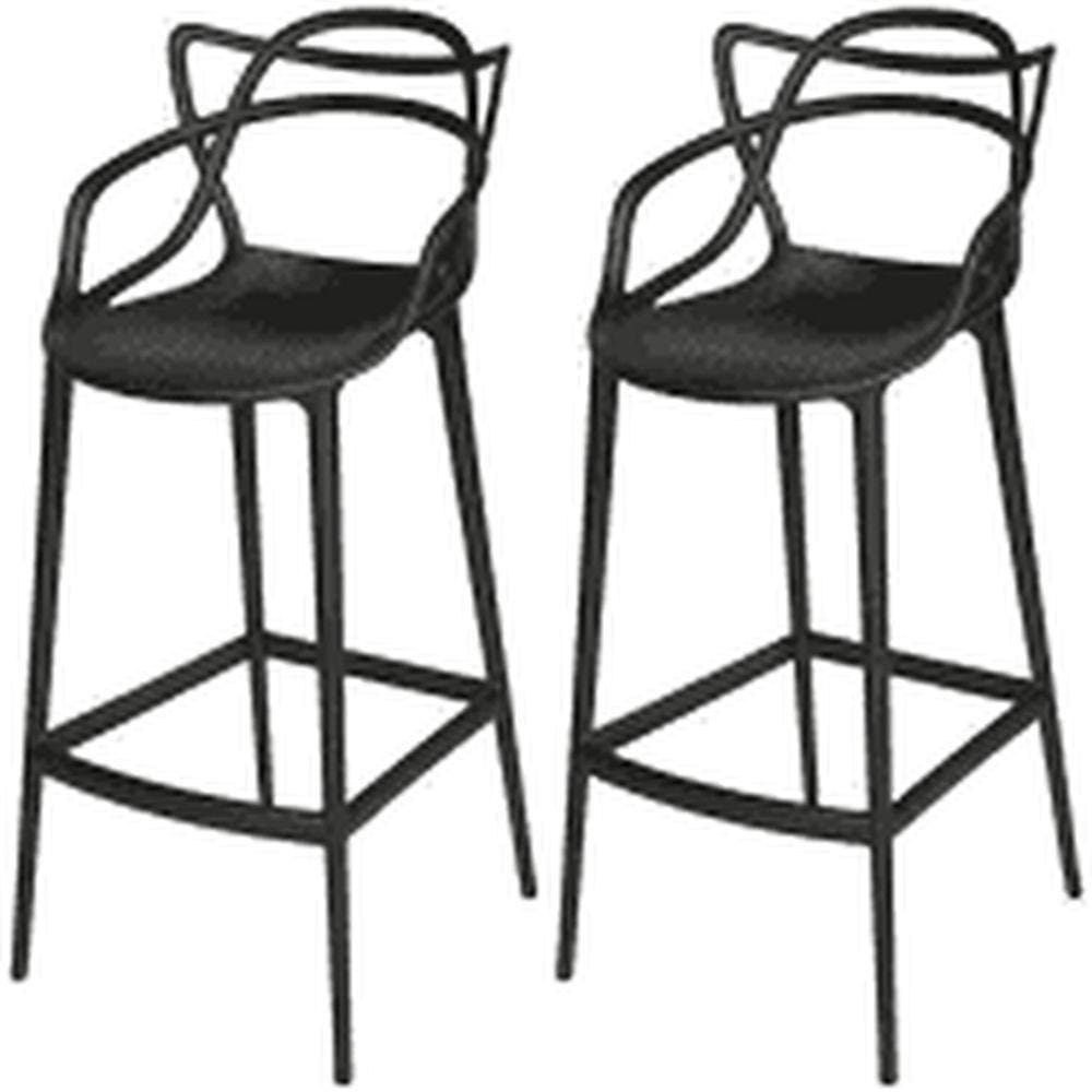 Conjunto C/2 Banquetas Médias Masters Allegra 66Cm Preto