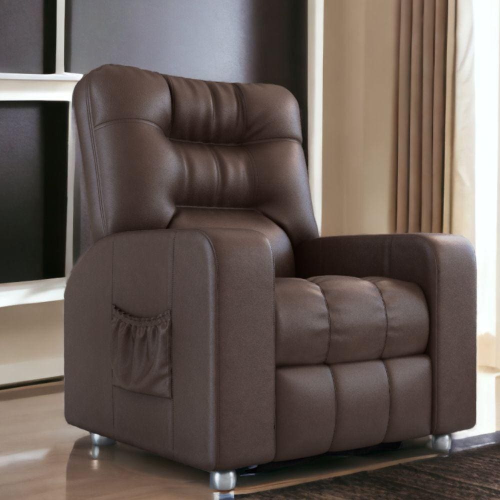 Cadeira Do Papai Reclinavel de Sala Super Conforto GM Corino Café