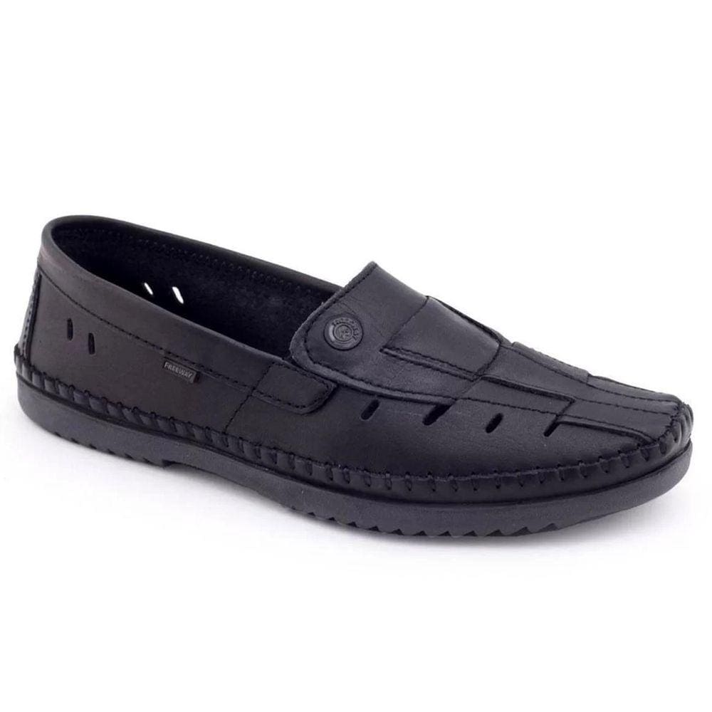 Mocassim Couro Freeway Logan-2 Masculino - Preto