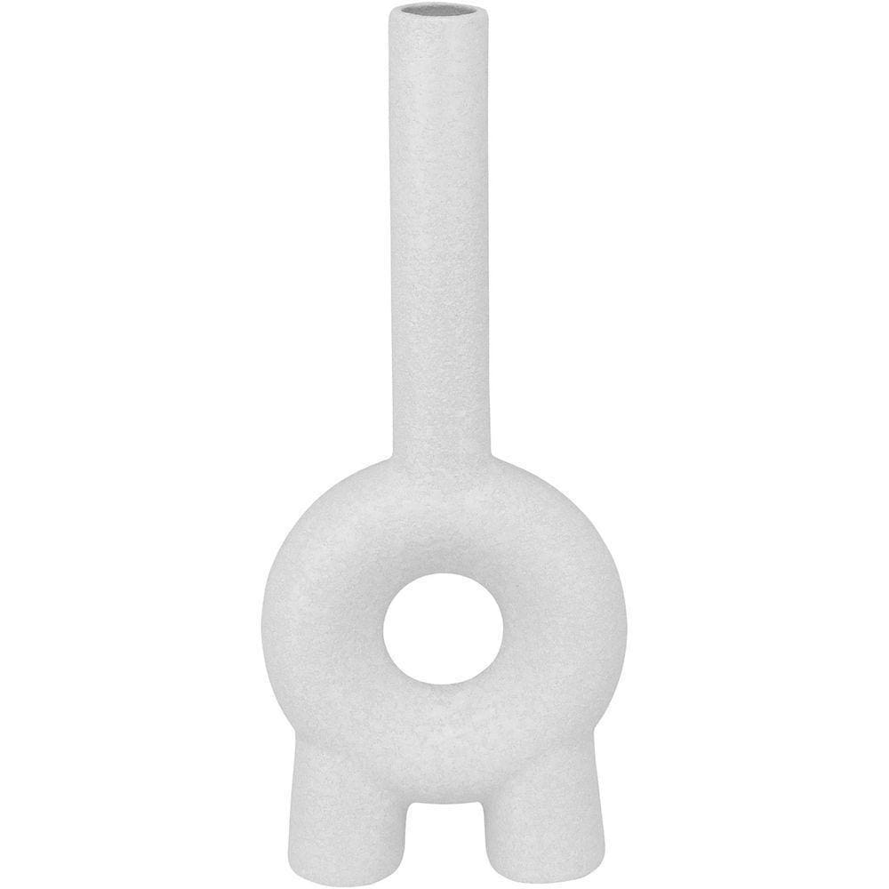 Vaso 24x10x4cm Cerâmica Branco