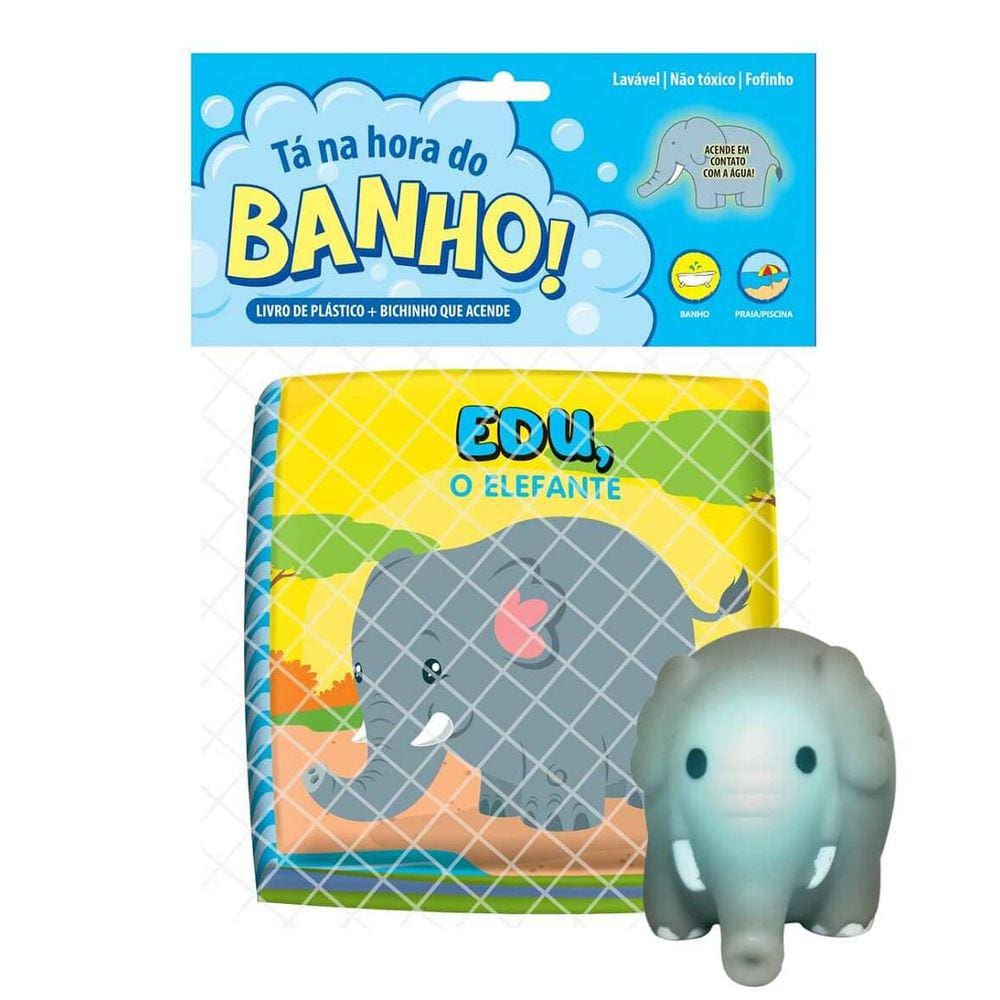 Livrinho p/ Banho Ta Na Hora Do Banho Edu O Elefante 9178 - Vale Das letras