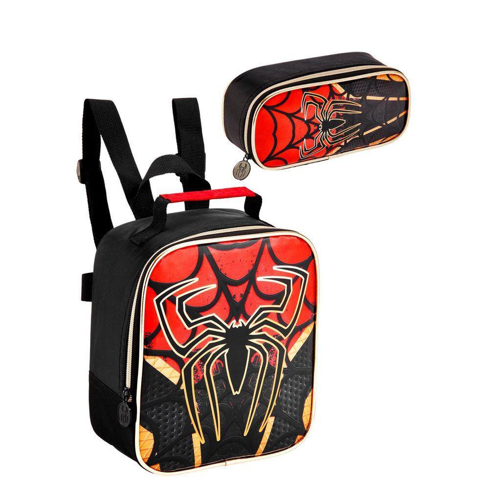 Conjunto Spider Aranha: Lancheira e Estojo Térmico