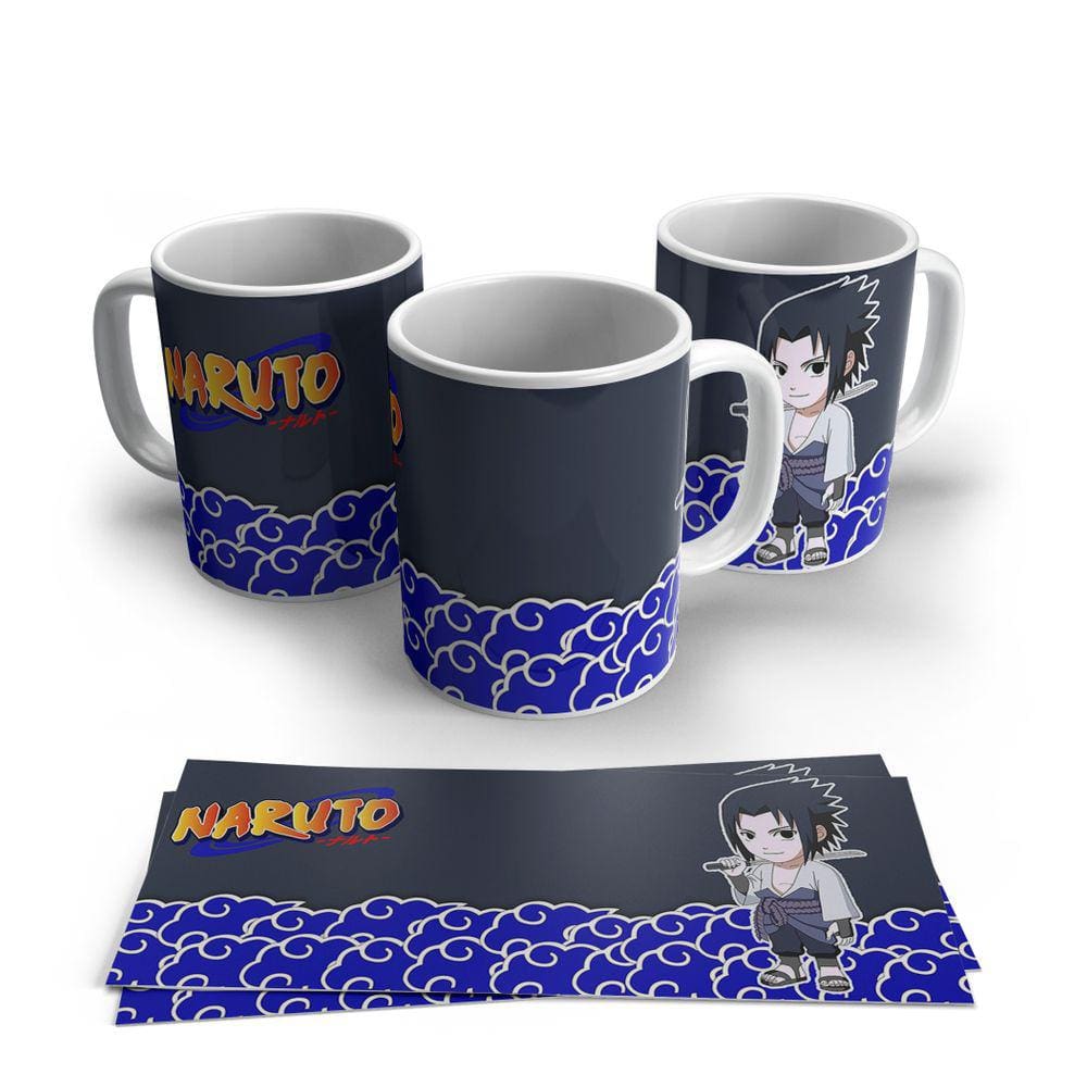 Caneca de Porcelana Naruto Sasuke Personagens