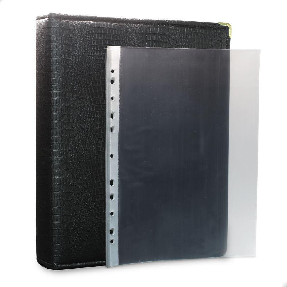 Álbum Fichário 40 Folhas PP para Cédulas 1 Espaço 32x24 Ziper Cobra Fosco GG