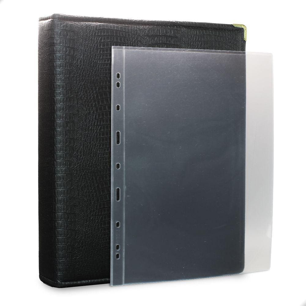 Álbum Fichário 40 Folhas para Cédulas 1 Espaço 32x24 Ziper Cobra Fosco GG
