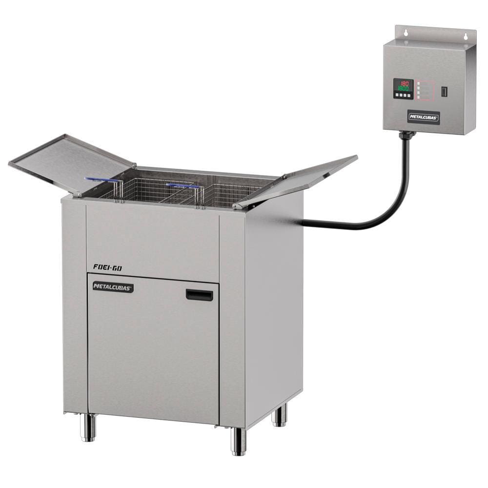 Fritadeira Elétrica Metalcubas Zona Fria de Óleo 60 Litros 3 Cestos Pequenos Trifásico 220V FOEI 60 CP