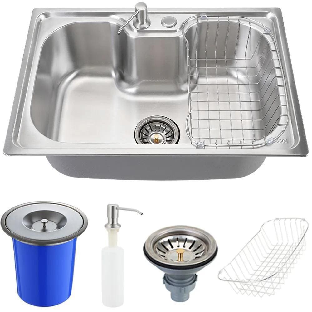 Cuba para cozinha gourmet pia aço inox com acessórios Carajás com Lixeira pingoo.casa
