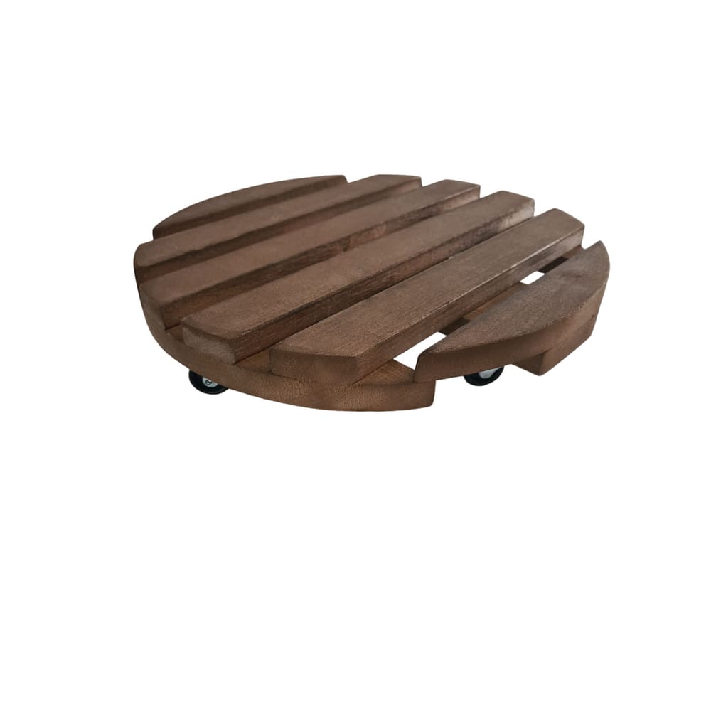 Suporte Vaso Redondo 34cm Rodas de Polipropileno Preta