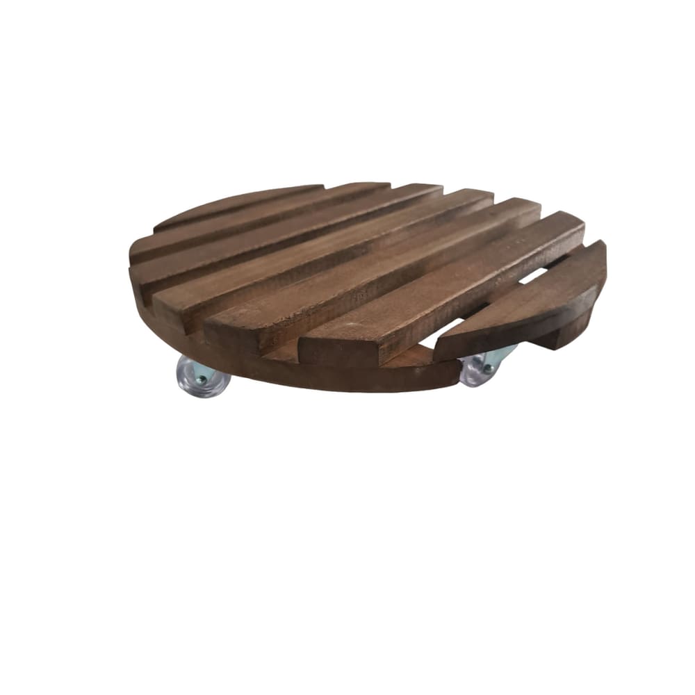 Suporte Vaso Redondo 40cm Rodas de Polipropileno Cristal