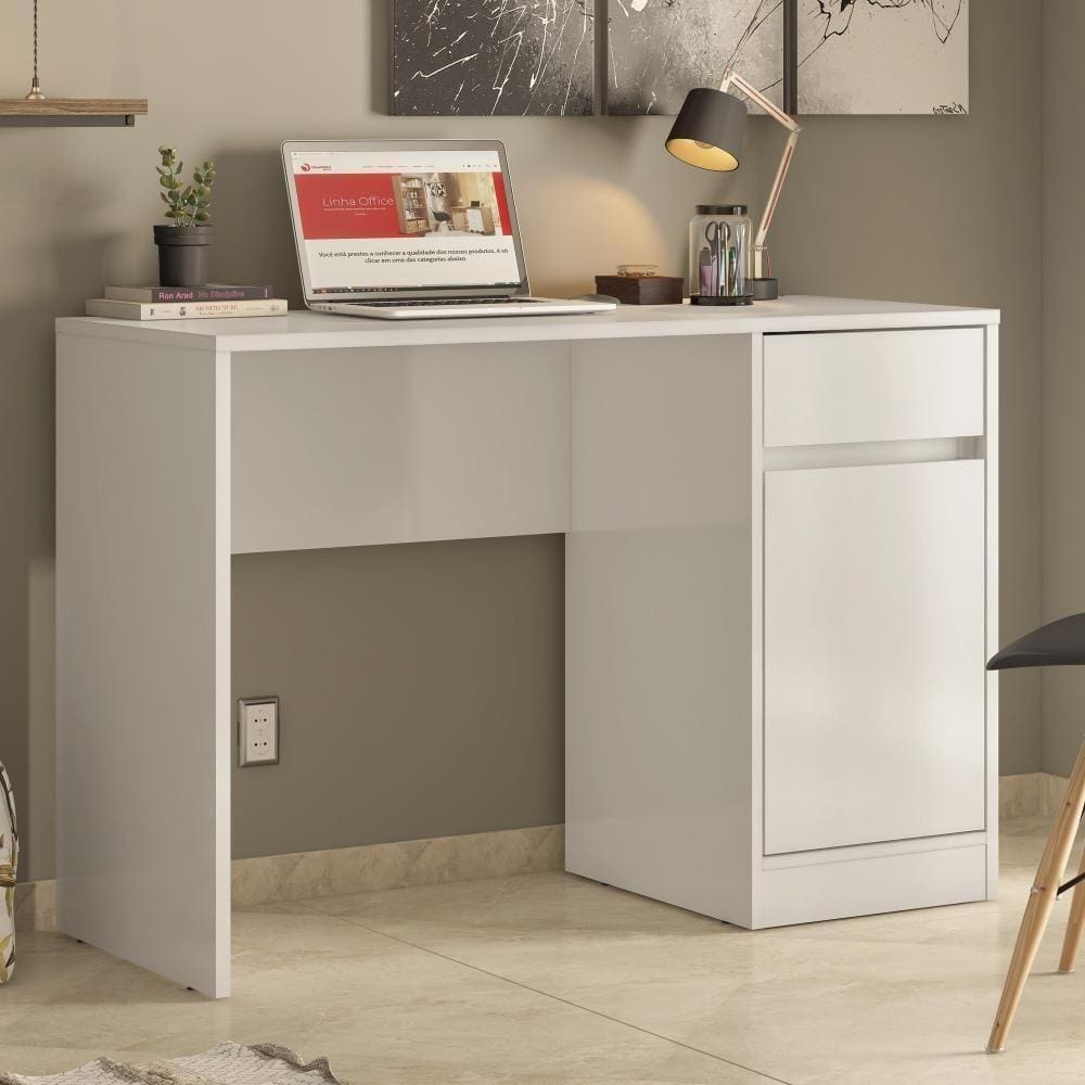 Escrivaninha Office 1Porta 1 Gaveta Morada Branco