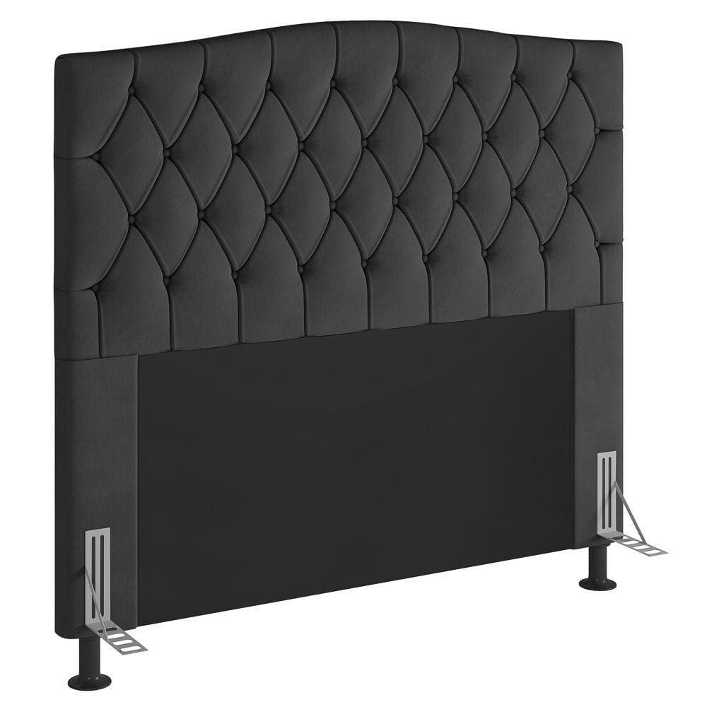 Cabeceira Queen Size Greta 160Cm Com Frame Cinza