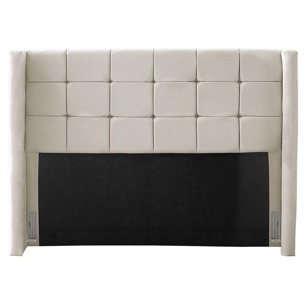 Cabeceira Cama Box Casal Queen Size Gioconda 160cm Com Frame Veludo Bege - Desk Design