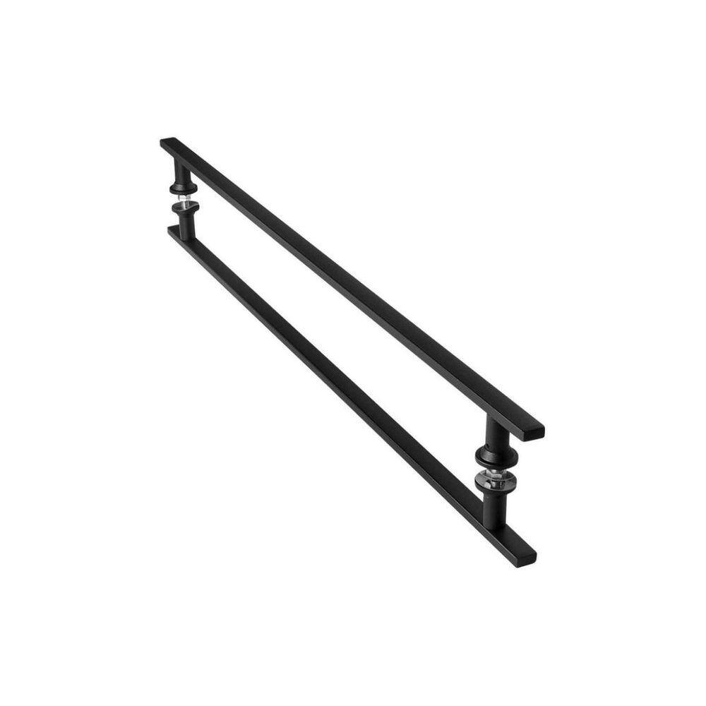 Puxador De Porta Inox Vidro Pivotante Preto 90cm MS FS