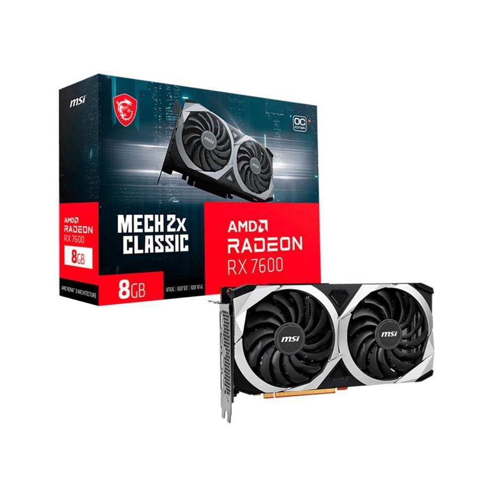 Placa de Vídeo MSI AMD Radeon RX 7600 MECH 2X CLASSIC OC, 8G