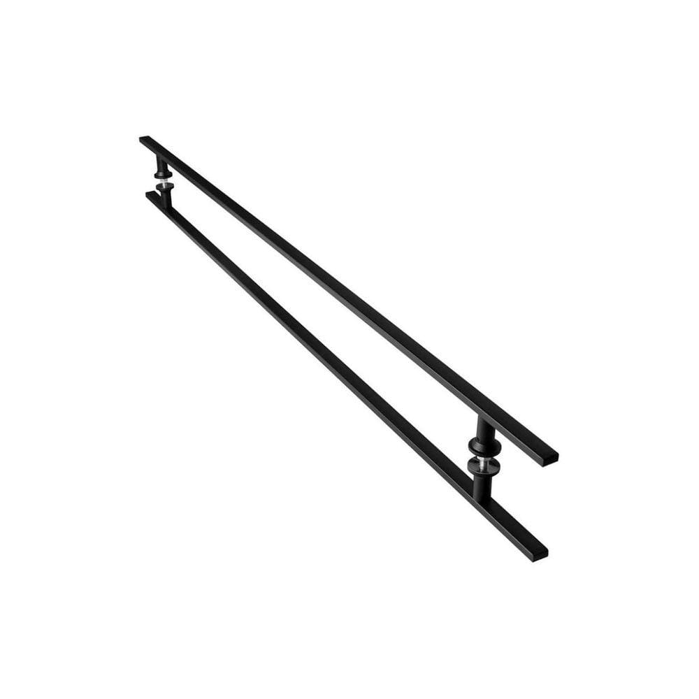 Puxador De Porta Inox Vidro Pivotante Preto 150cm MS FS