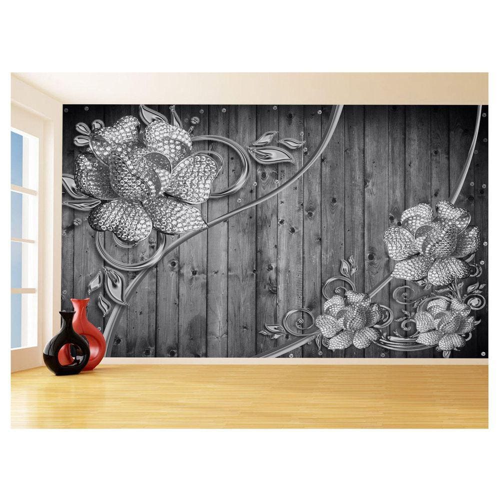 Papel De Parede 3D Floral Textura Sala Flores 3,5M Xfl272
