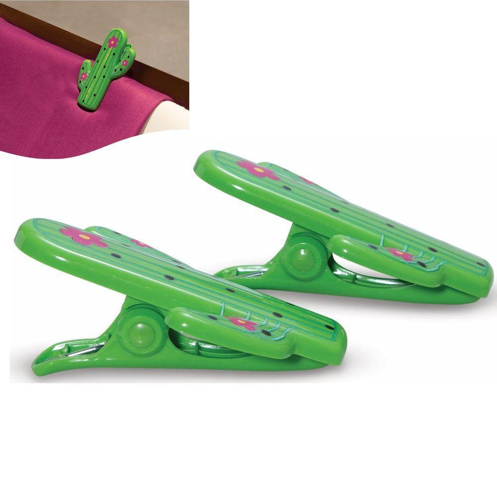 Kit 2 Prendedores De Toalha Cactus Verde Clip Para Cadeira De Praia - 3103 Tobee