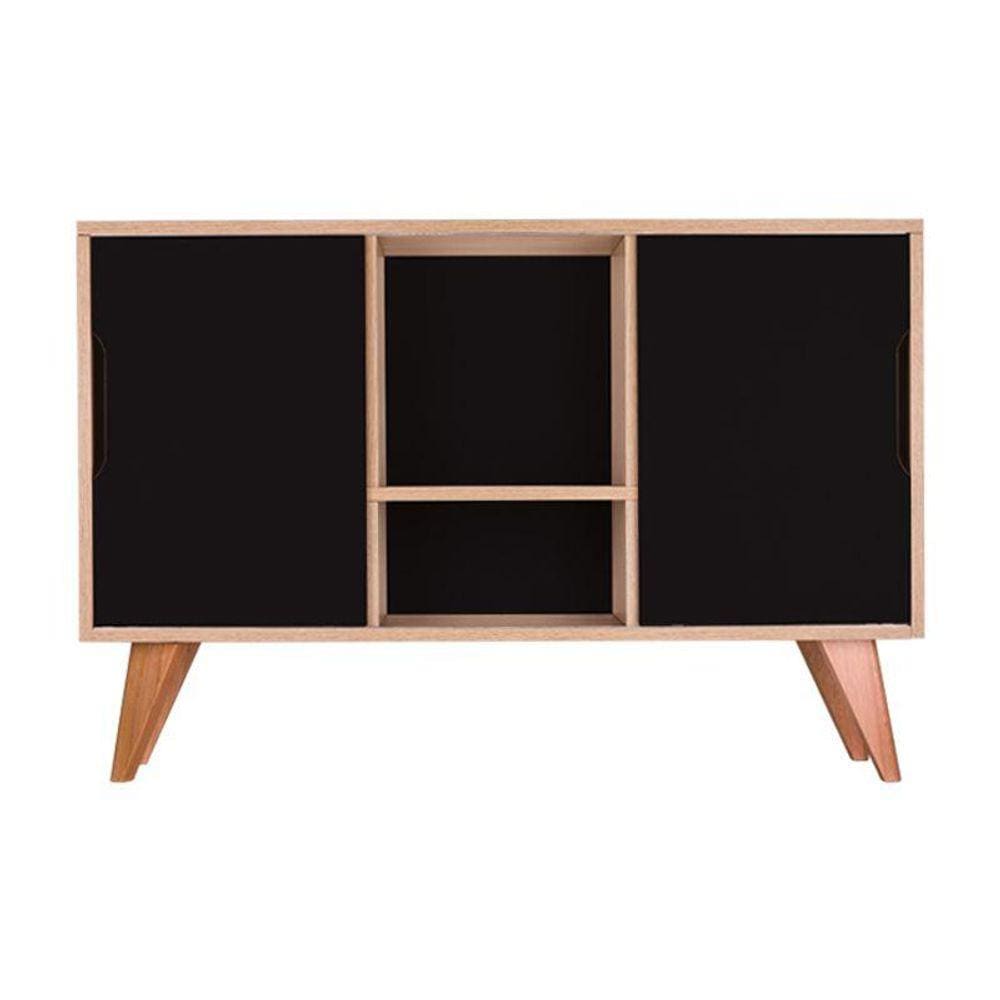 Balcão Buffet com 2 Portas Carvalho e Preto