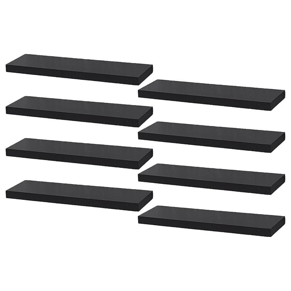 Kit 8 Prateleiras 40 x 15cm Preta Suporte Invisível