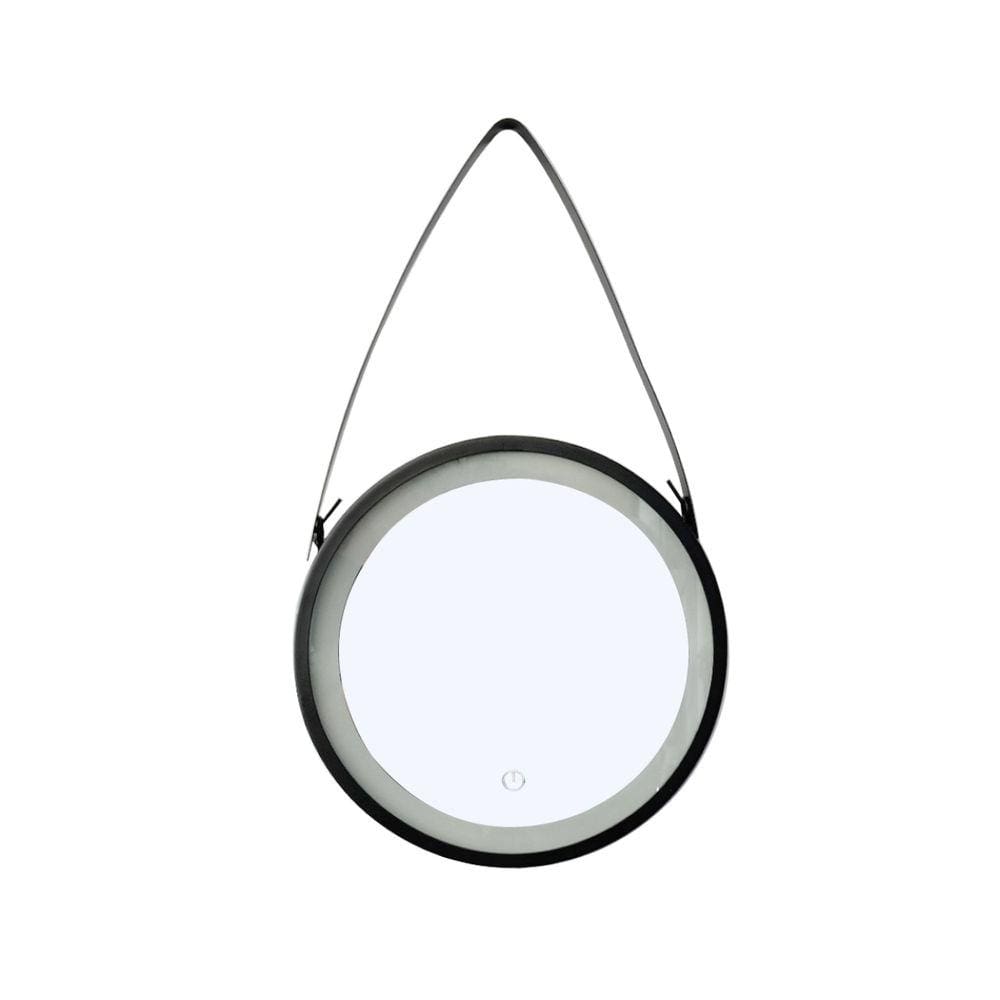 Espelho Redondo Com Luz De Led E Alça De Metal 30cm