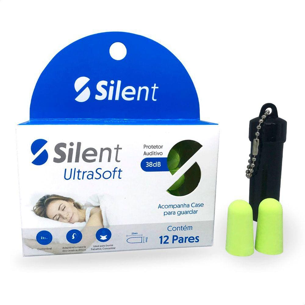 Protetor Auricular Silent Earplug Ultra 38Db 12 Pares