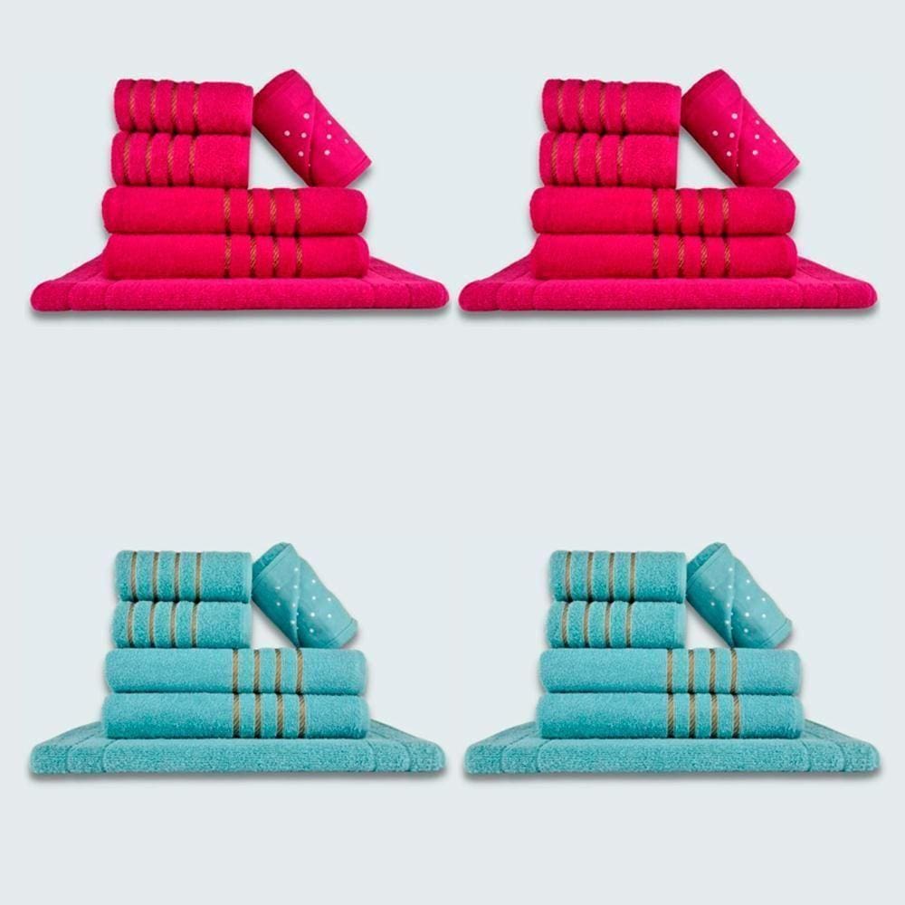 Jogo De Toalhas 24 Pçs Coleção Dubai 100% Algodão Rs+vd