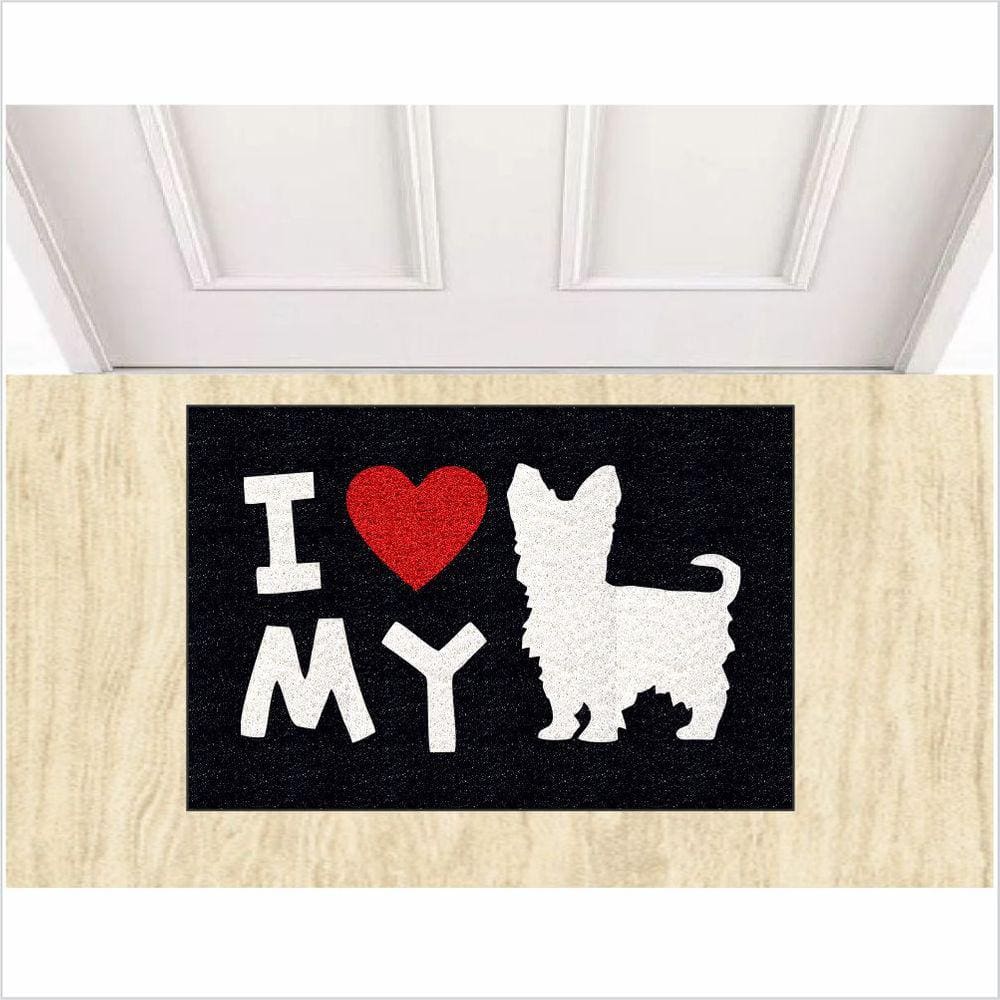 Tapete Capacho I Love Dog - Preto