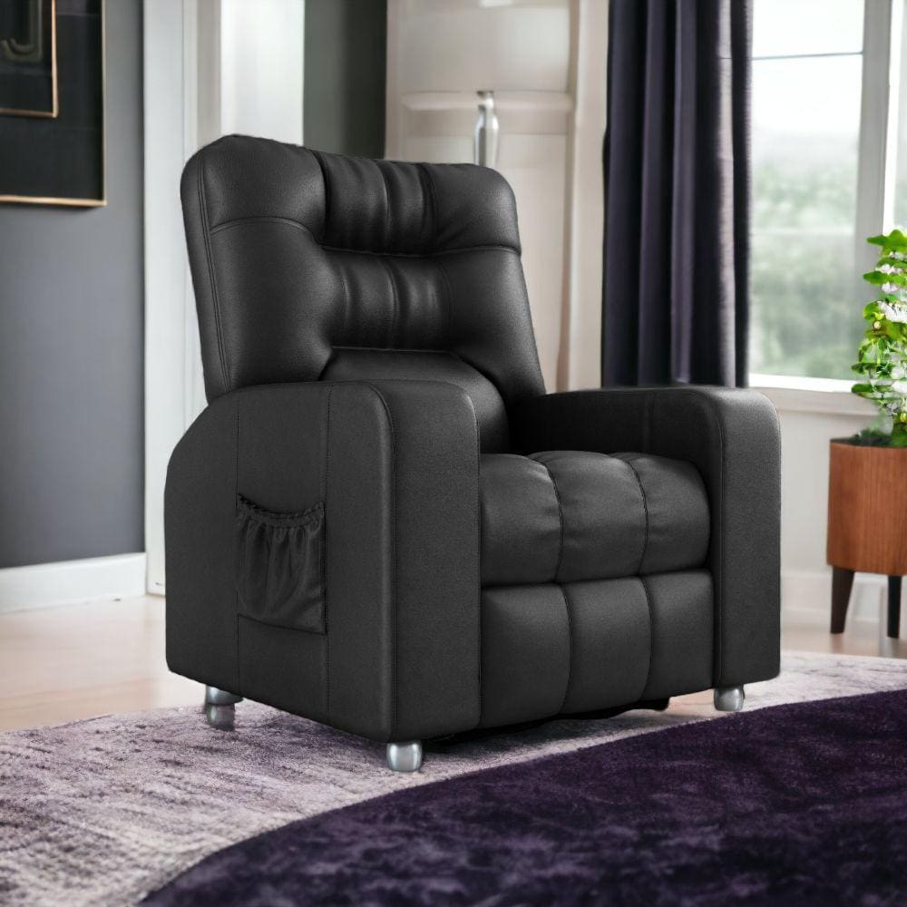 Poltrona Do Papai Reclinavel 3 Posições Confortavel GM Corino Preto