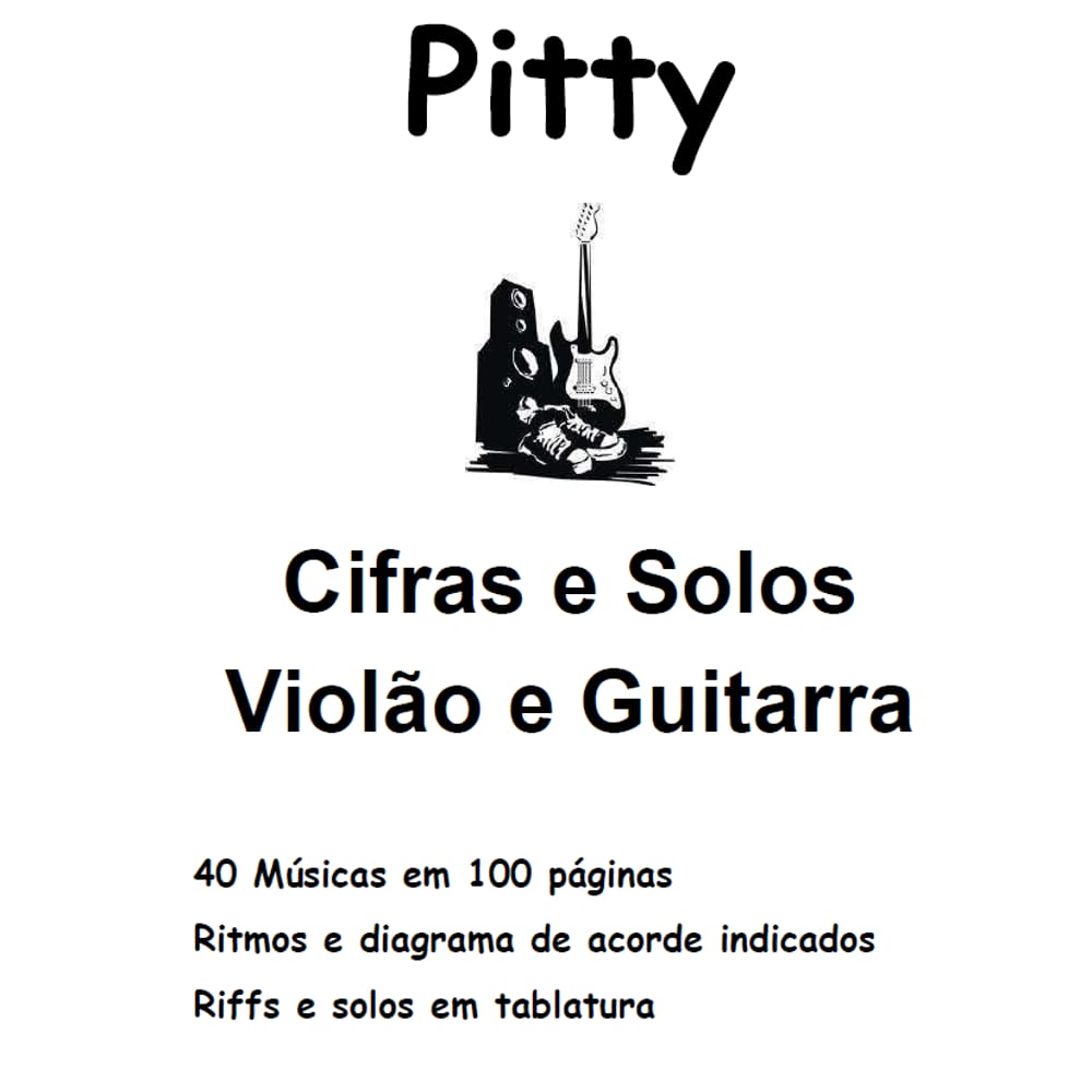 Caderno de Cifras e Tablaturas Violão e Guitarra Pitty