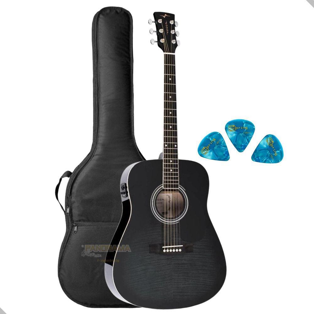 Violão Elétrico Vogga VCK380 Bmf Preto Rajado 103cm