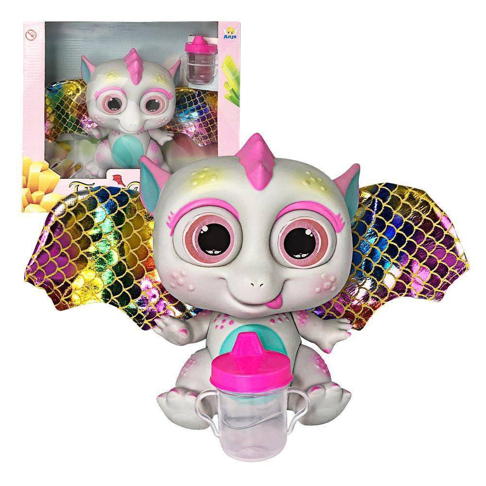 Bebê Dragão Flying Baby com Asas Branco - Brinquedo Infantil