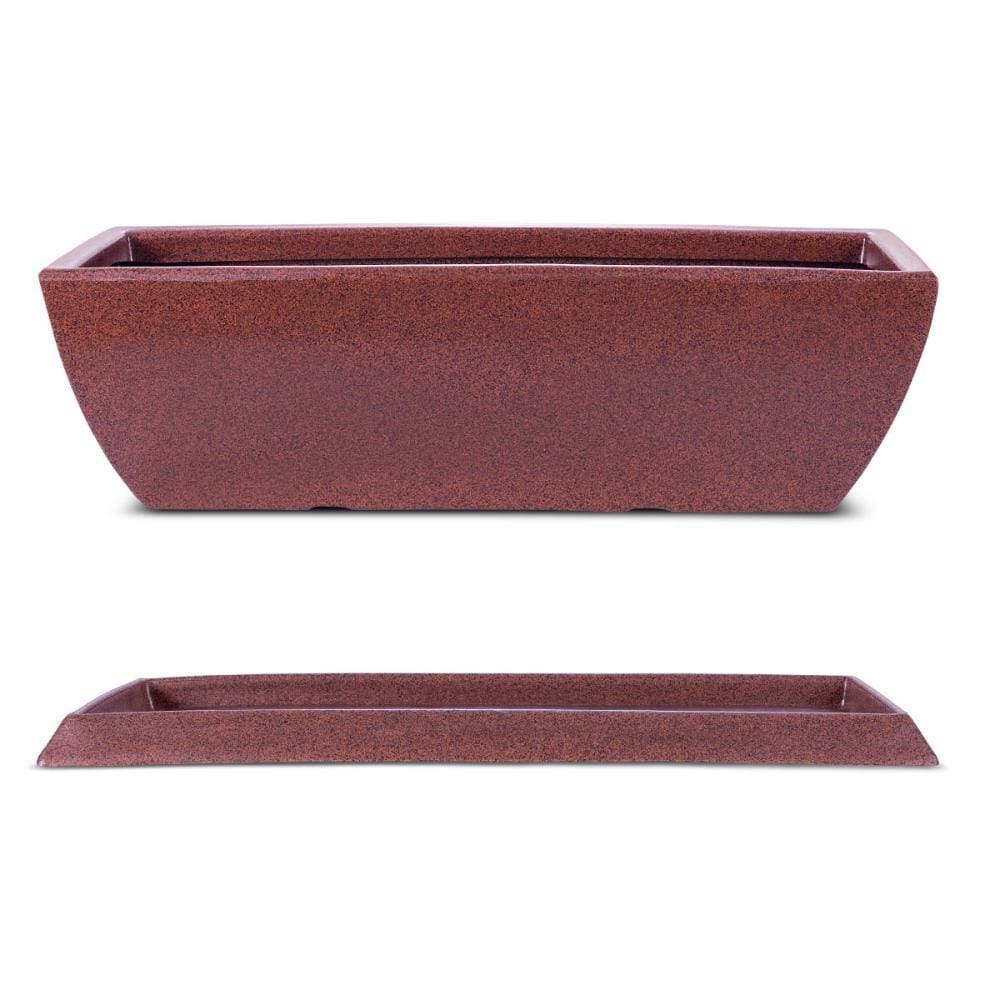 Kit Vaso e Prato Jardineira Tamara Café 60cm Terrano