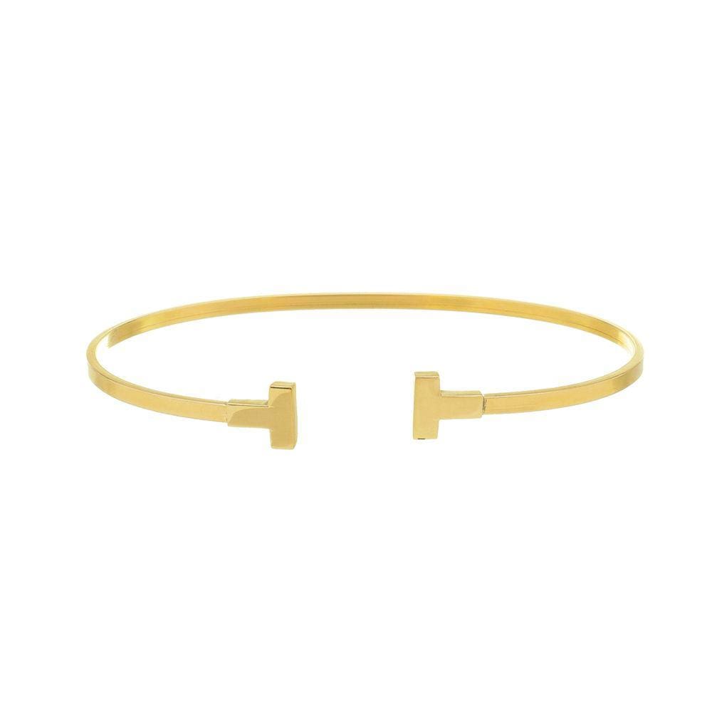 Bracelete Pulseira Feminina De Ouro 18k Modelo Prego