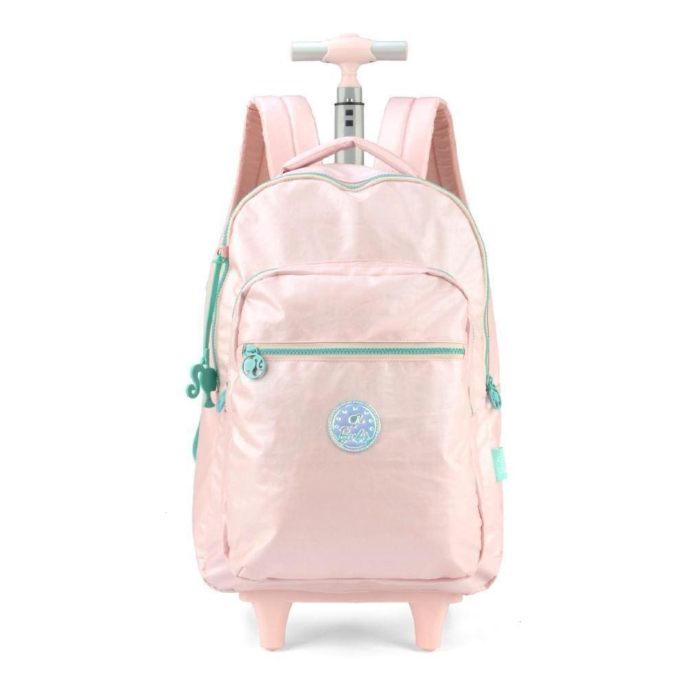Mochila Feminina Escolar Notebook Rodinhas Barbie Rosa