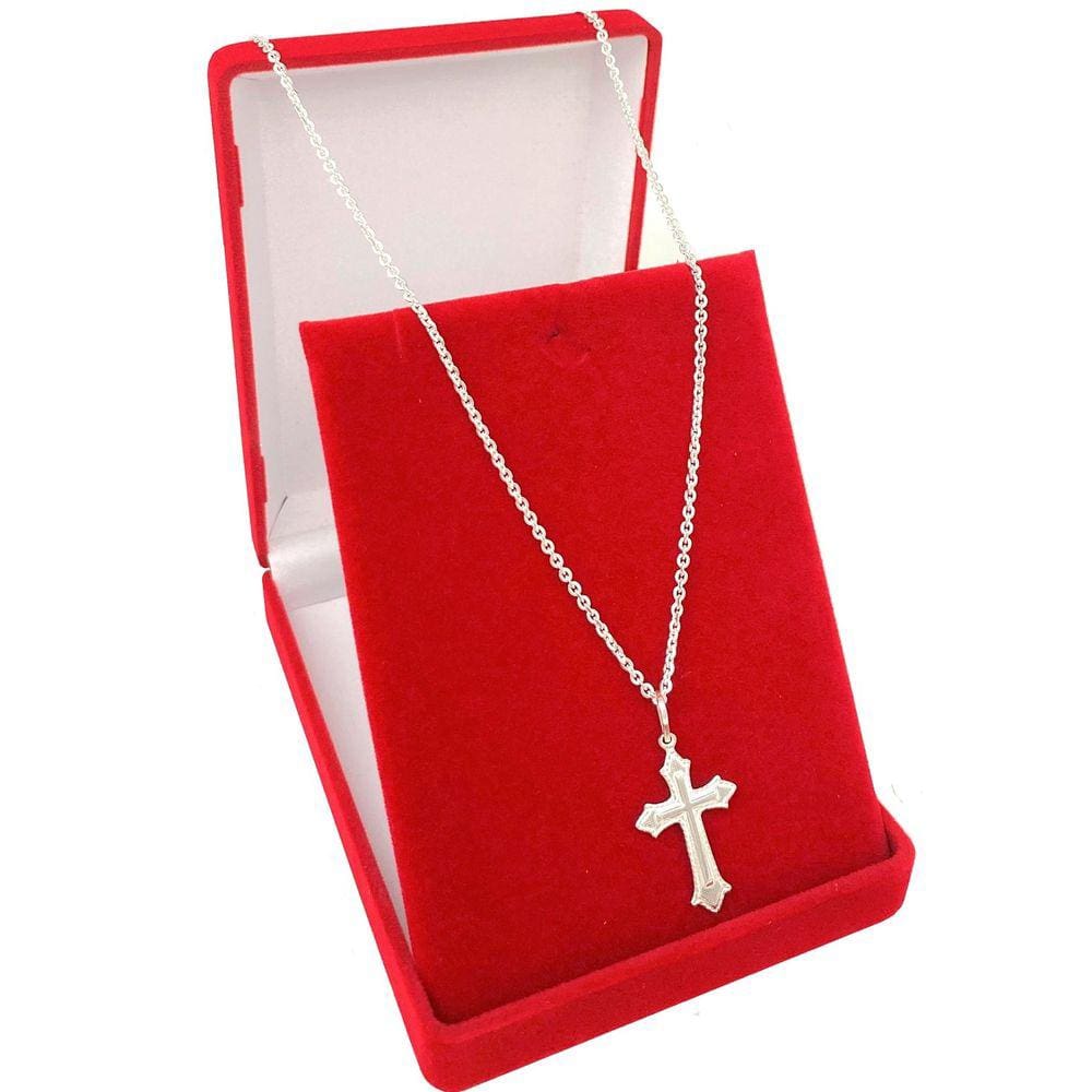 Corrente Masculina De Prata 925 Cadeado Pingente Crucifixo