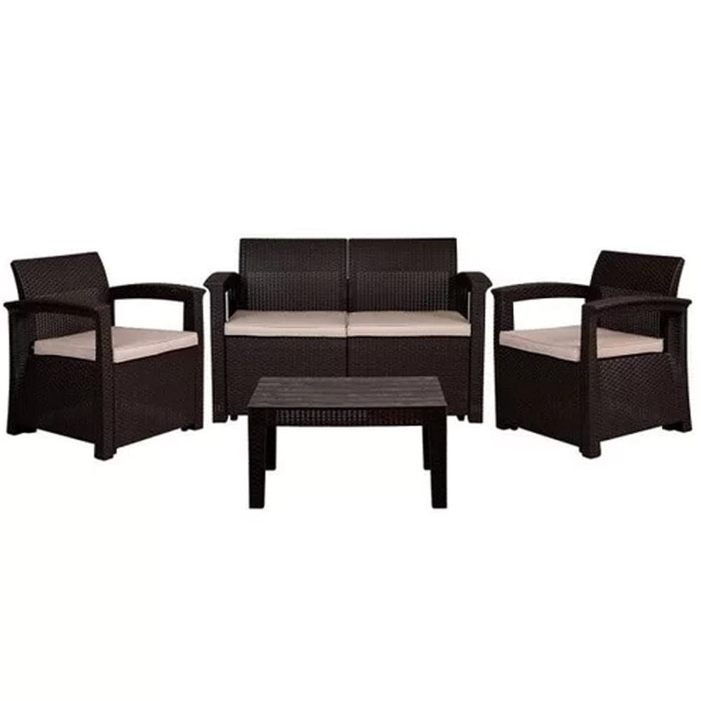 Sofá 4 Lugares para Jardim Área Externa Rattan D7home