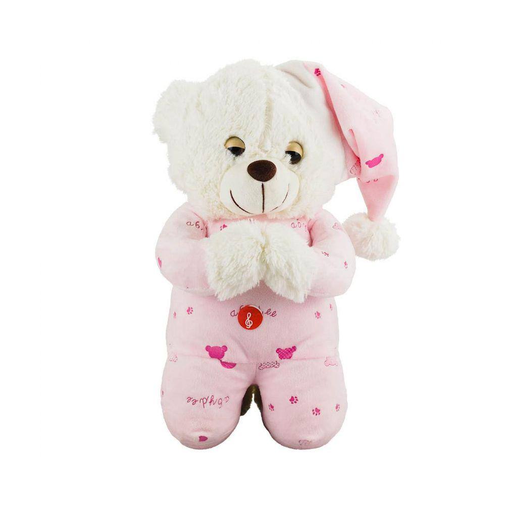 Urso Pijama Rosa Reza 36Cm - Pelúcia