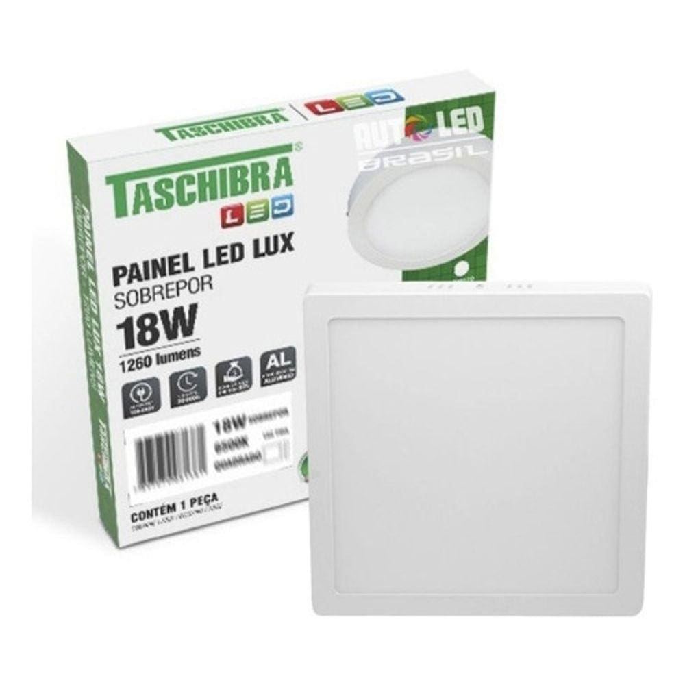 Painel Placa Led Quadrado Sobrepor 18w Bivolt Taschibra Cor Branco/fria (6500k) Voltagem 110v/220v